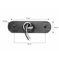 Lampa gabarit laterala ovala LED 12V-24V rosu fumuriu 3 LED-uri 87x28x13.5mm Breckner Germany