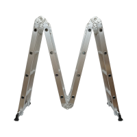 Scara aluminiu multifunctionala 4.7m, 4x4 trepte, pliabila cu balamale, sarcina maxima 150kg