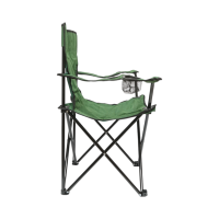 Scaun camping pliabil verde cu suport pahar, husa transport, structura metalica 50x80x80cm