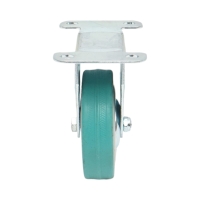 Roata fixa 75x21mm fara frana, cauciuc plin albastru, placa otel 100x59mm 45kg