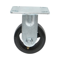 Roata fixa industriala 100x50mm fara frana, cauciuc plin negru, placa otel 115x100mm 100kg