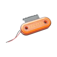 Lampa gabarit laterala ovala cu suport LED NEON 12V-24V galbena 24 LED-uri cu suport 115x44x16mm Breckner Germany
