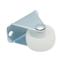 Roata fixa 25x14mm fara frana, polipropilena alba, placa otel 37x19mm 10kg
