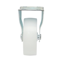 Roata fixa 73x25mm fara frana, polipropilena alba, placa otel 70x44mm 45kg