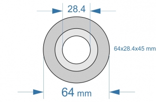 Bila tirant inferior 64x28.4x45 mm