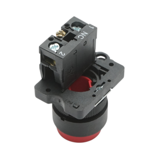 Buton comanda convex STOP rosu cu revenire 1NC, 400V/10A LAY5 Breckner Germany