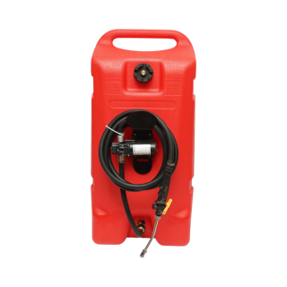 Rezervor motorina mobil portabil 53L cu pompa transfer electrica 12V, 70W, baterie Li-ion, debit 6L/min, furtun 3m si pistol Breckner Germany