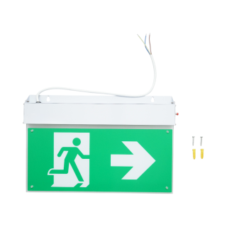 Lampa EXIT LED iesire de urgenta 220V, 3W, baterie Li-ion 1800mAh, montaj aplicat, autonomie 3 ore IP20