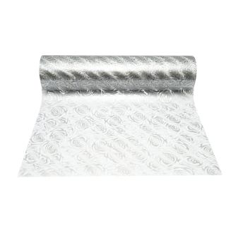 Folie protectie masa transparenta PVC siliconizat 100cm, grosime 1.2mm, model trandafiri 20m/rola Breckner Germany