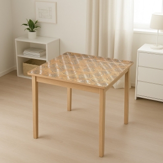 Folie protectie masa transparenta PVC siliconizat 100cm, grosime 0.8mm, model trandafiri 20m/rola Breckner Germany