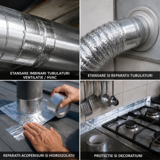 Banda adeziva izolatoare aluminiu 100mm x 50m Breckner Germany