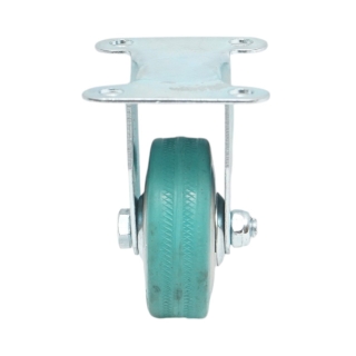 Roata fixa 50x16mm fara frana, cauciuc plin albastru, placa otel 65x50mm 27kg