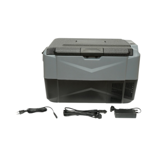 Frigider auto 35L cu compresor 12V-24V-220V, 60W, afisaj LCD, zona dubla de racire, USB 630x390x390mm
