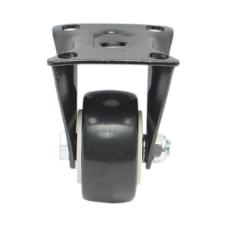 Roata fixa 42x21mm fara frana, PVC negru, placa otel 60x43mm 30kg