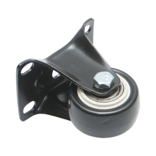 Roata fixa 42x21mm fara frana, PVC negru, placa otel 60x43mm 30kg